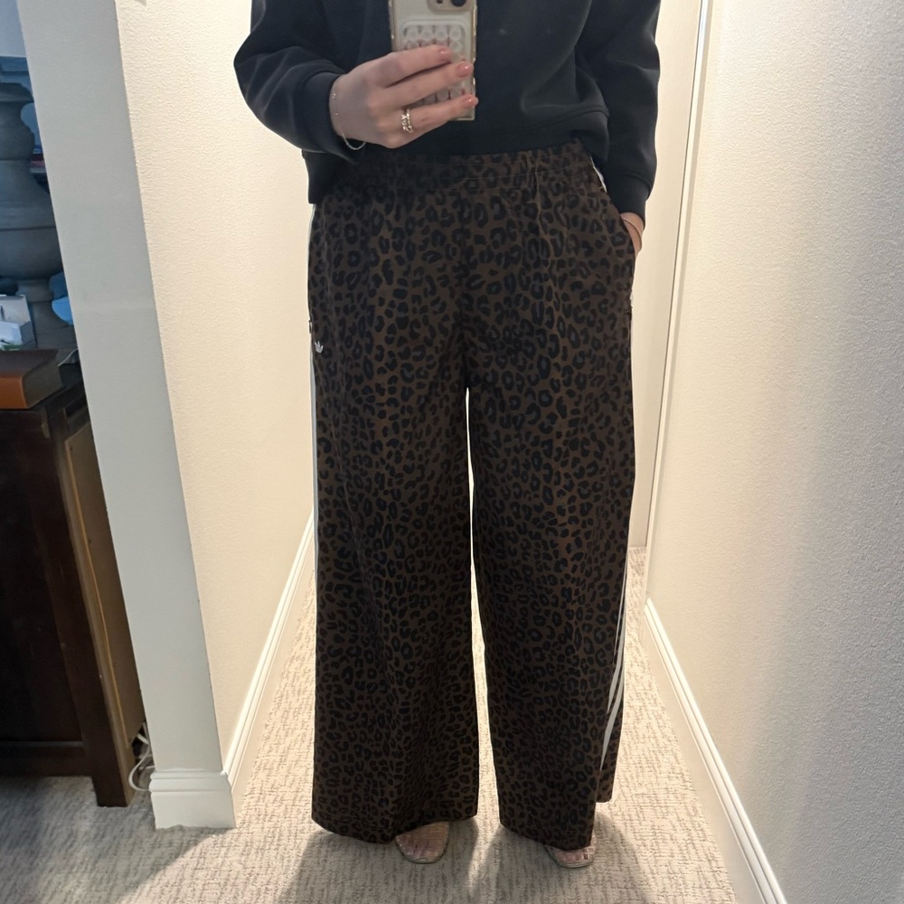 adidas Brown Leopard Print Track Pants